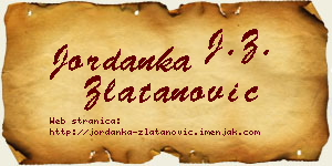 Jordanka Zlatanović vizit kartica